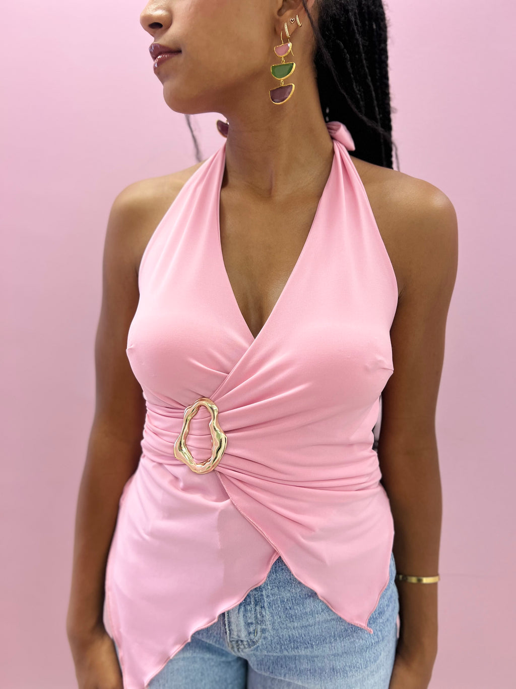 Top Halter Rosa