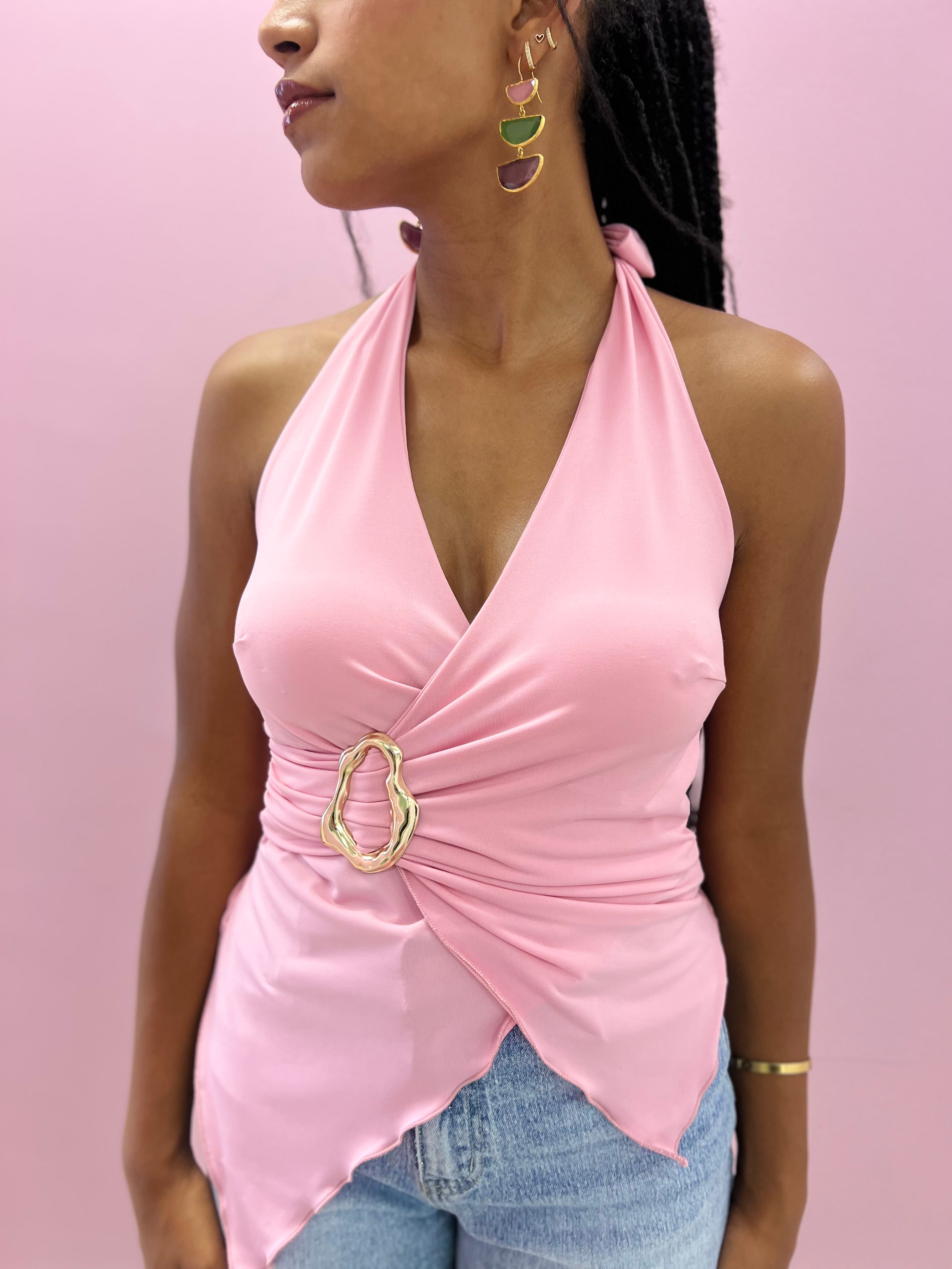 Top Halter Rosa