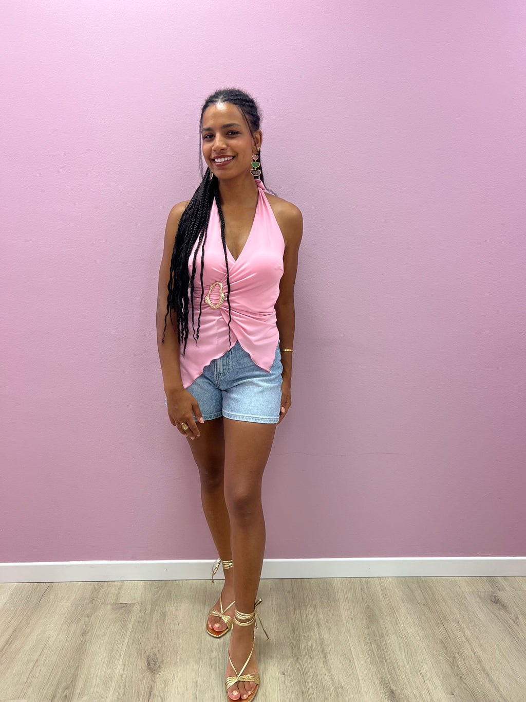 Top Halter Rosa